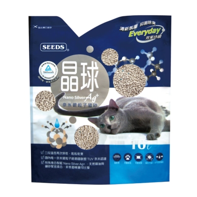 SEEDS惜時 奈米銀粒子晶球貓砂-檸檬果香混合球砂 10L