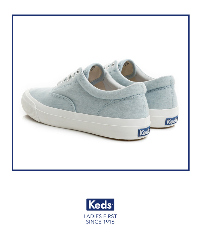 Keds ANCHOR 經典復刻綁帶休閒鞋-粉藍