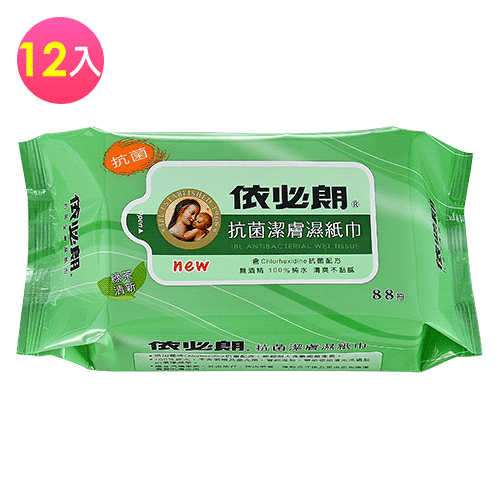 依必朗抗菌潔膚濕紙巾-綠茶清新(88抽x12入)/箱