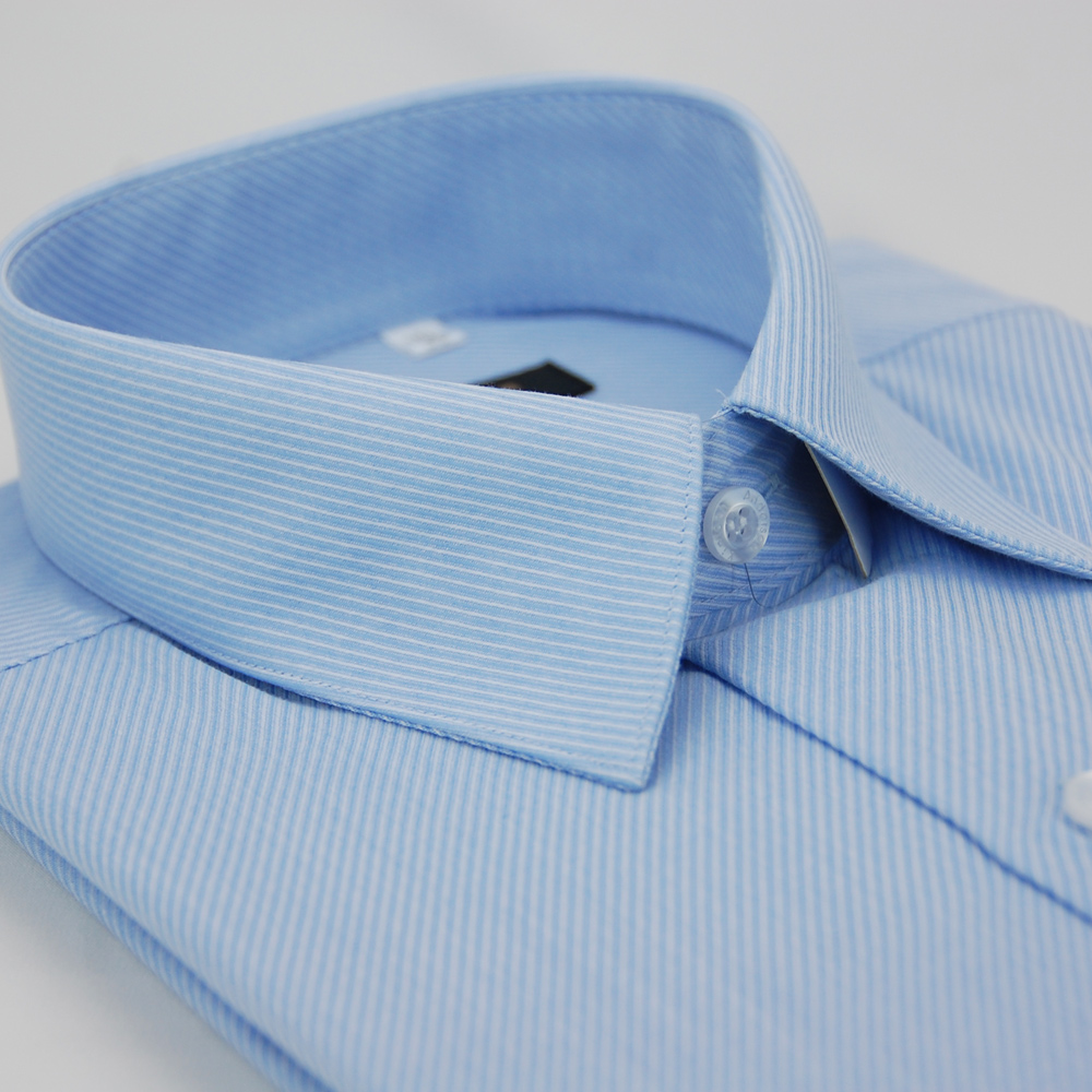 金安德森 藍色斜紋長袖襯衫