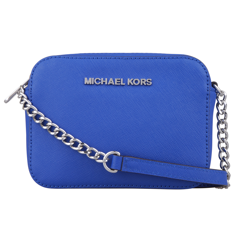 MICHAEL KORS 防刮皮革迷你鏈帶斜背包(藍)