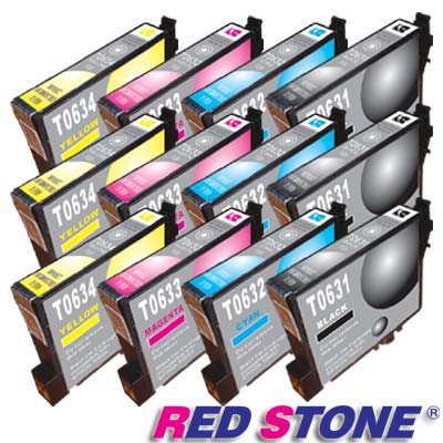 RED STONE for EPSON T0631~T0634墨水匣(四色)/3組裝