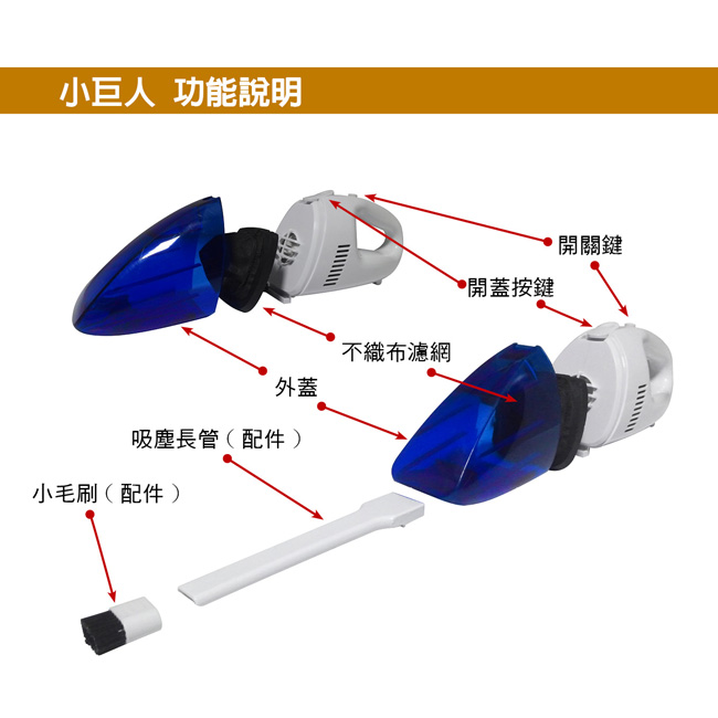 小巨人 車用乾濕兩用吸塵器