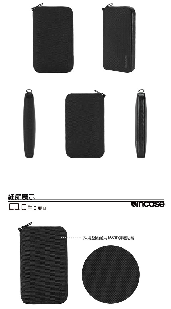 INCASE EO Passport Zip Wallet 防盜科技護照夾 (黑)