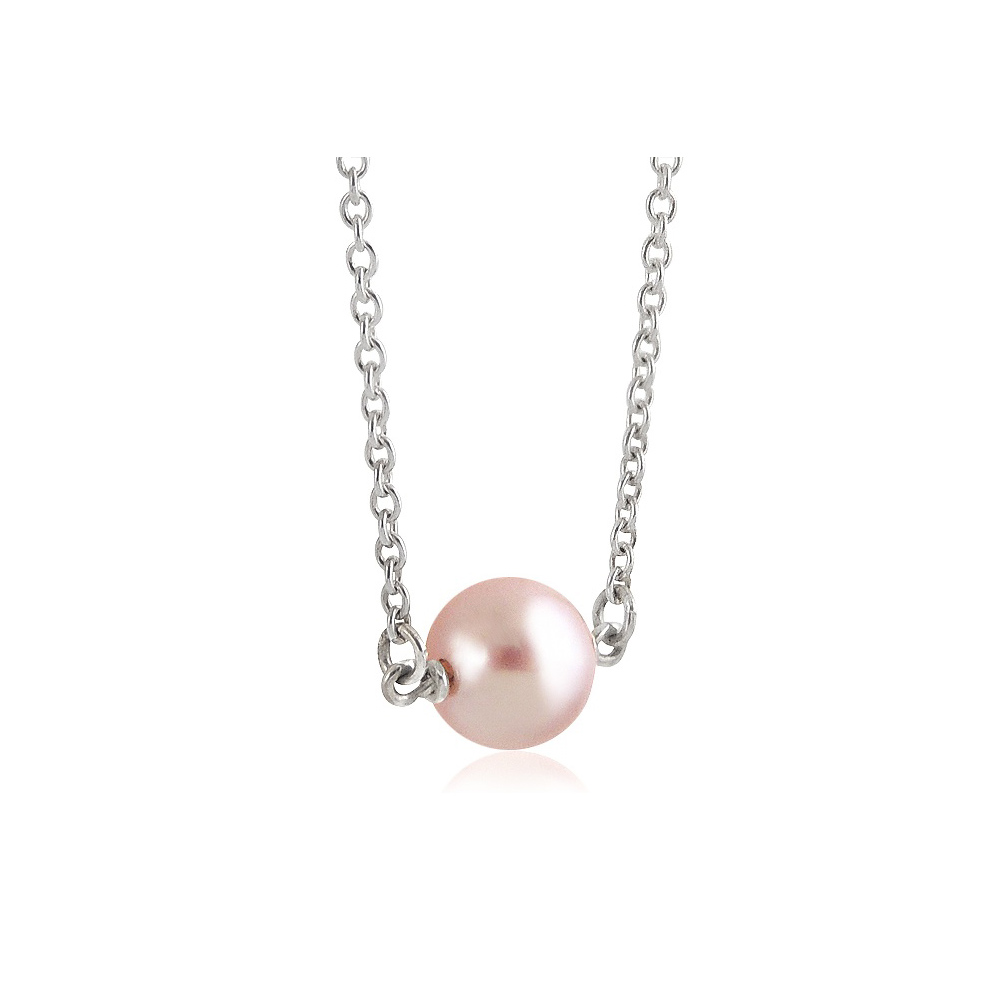 TIFFANY&Co. 粉紅色珍珠墜飾純銀項鍊