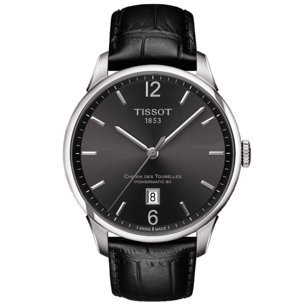 TISSOT 天梭 杜魯爾動力80 現代風格機械腕錶-黑/42mm