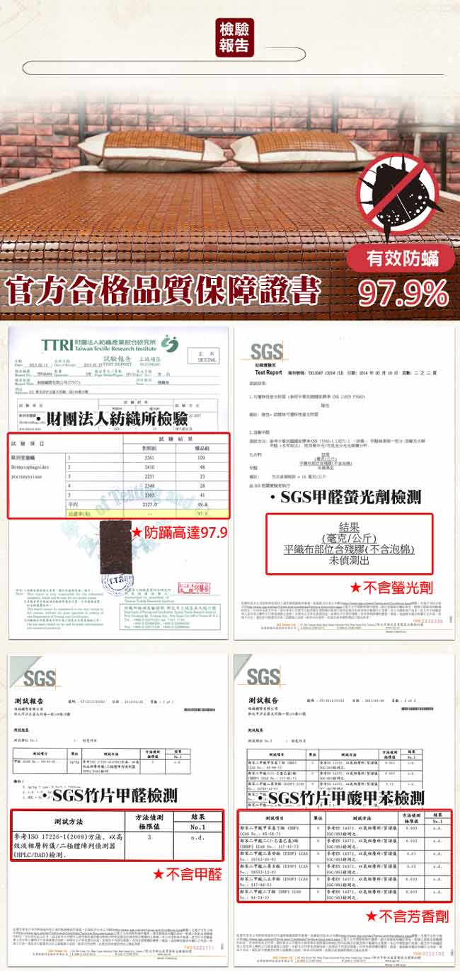 格藍傢飾 頂尖驅蚊防蹣麻將竹立體記憶坐墊55x55-4入