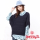 betty’s貝蒂思　粗針混織民族風罩衫毛衣(深藍) product thumbnail 1