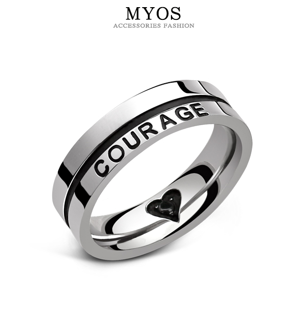 MYOS 戒指 唯愛 抗過敏316L西德鋼戒指（經典黑）