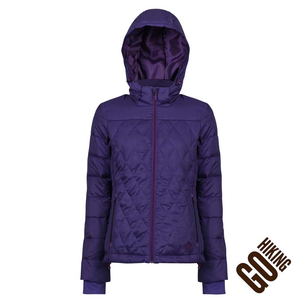 【GoHiking】女輕量保暖羽絨外套-深紫