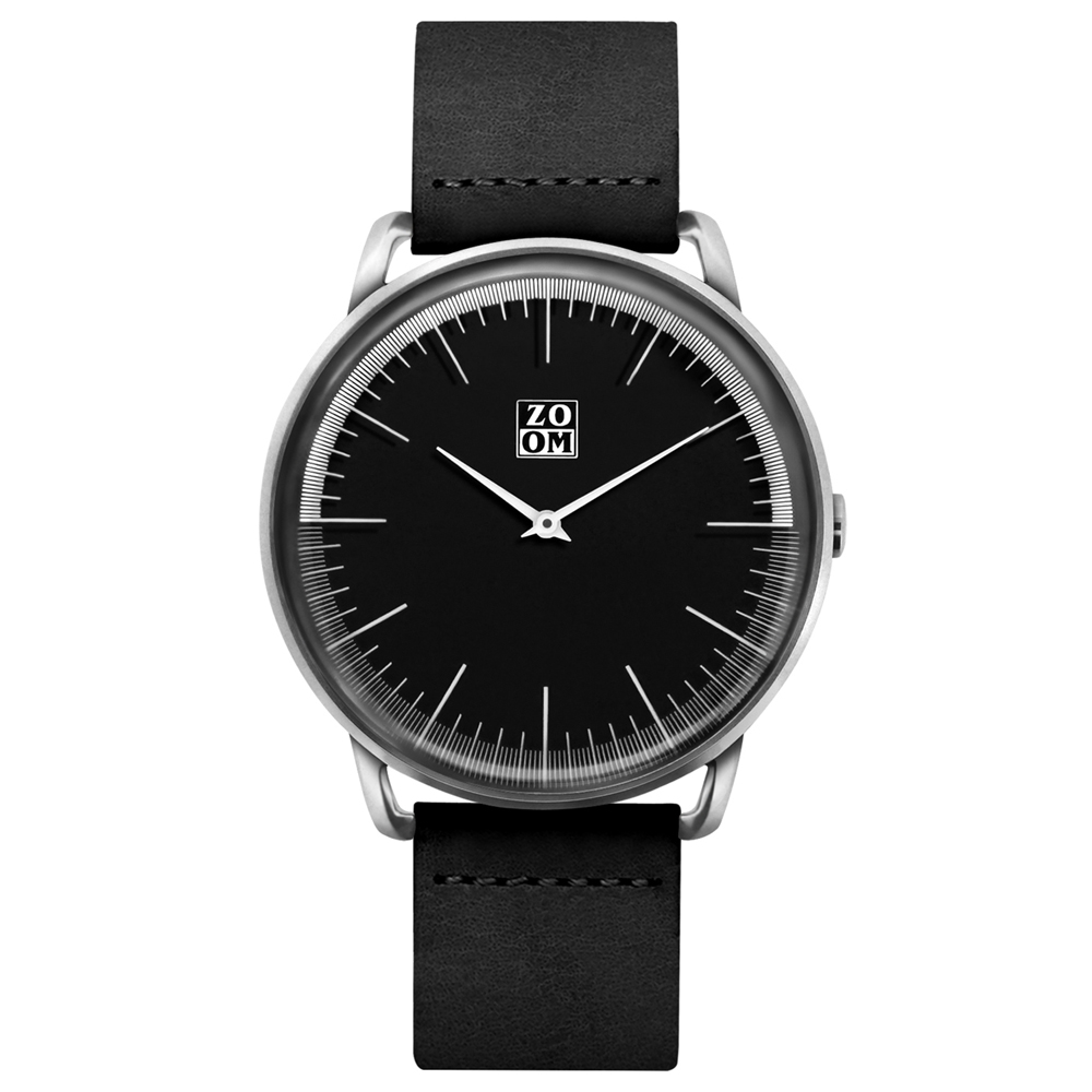 ZOOM FLOATING 城市旅行設計腕錶-黑/43mm