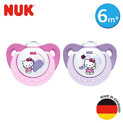 NUK-Hello Kitty安睡型矽膠安撫奶嘴-一般型6m+2入