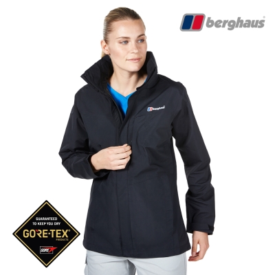 【Berghaus貝豪斯】女款GT防水透氣連帽外套H22FS7黑