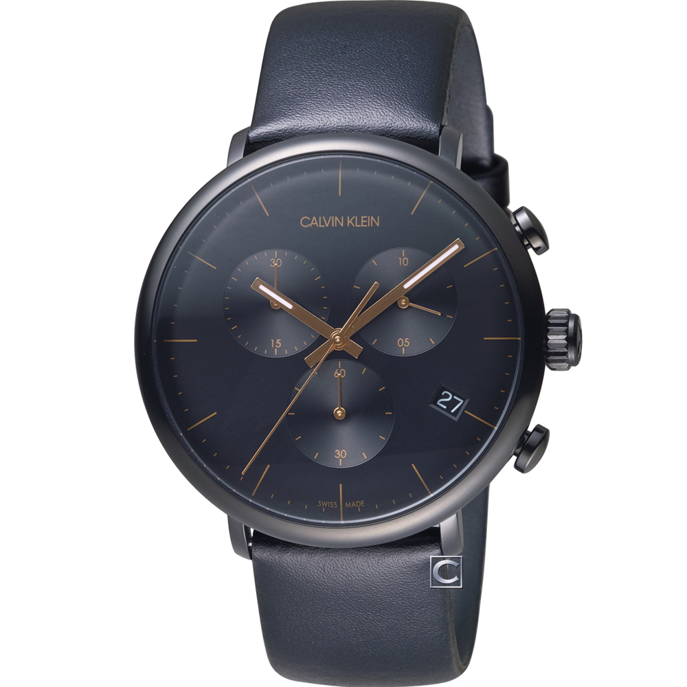 Calvin Klein ck巔峰系列復刻版時尚腕錶(K8M274CB)黑/43mm