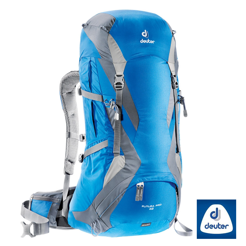 【德國 Deuter】Futura Pro 42L 網架直立式透氣登山背包_藍/灰