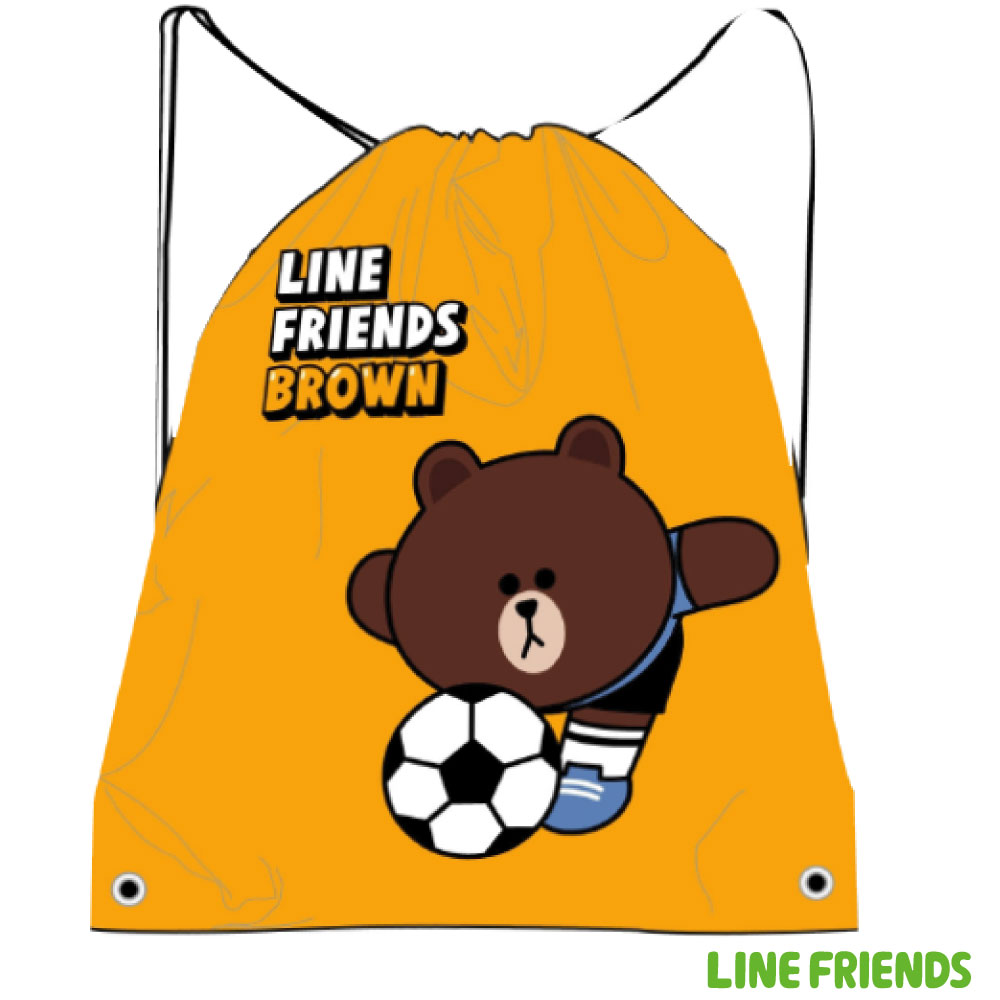 LINE FRIENDS 束口後背袋(熊大運動款)