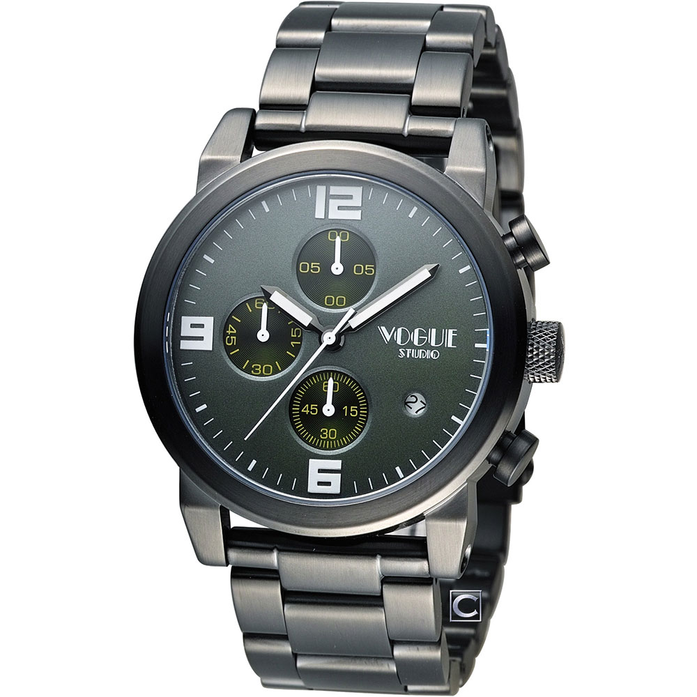 VOGUE 潮流戰警計時腕錶-綠色/42mm