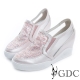 GDC-真皮水鑽蕾絲內增高休閒懶人鞋-粉色 product thumbnail 1