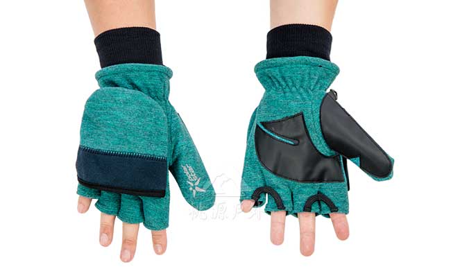 PolarStar 防風翻蓋兩用手套 保暖手套 台灣製『水藍綠』P17608