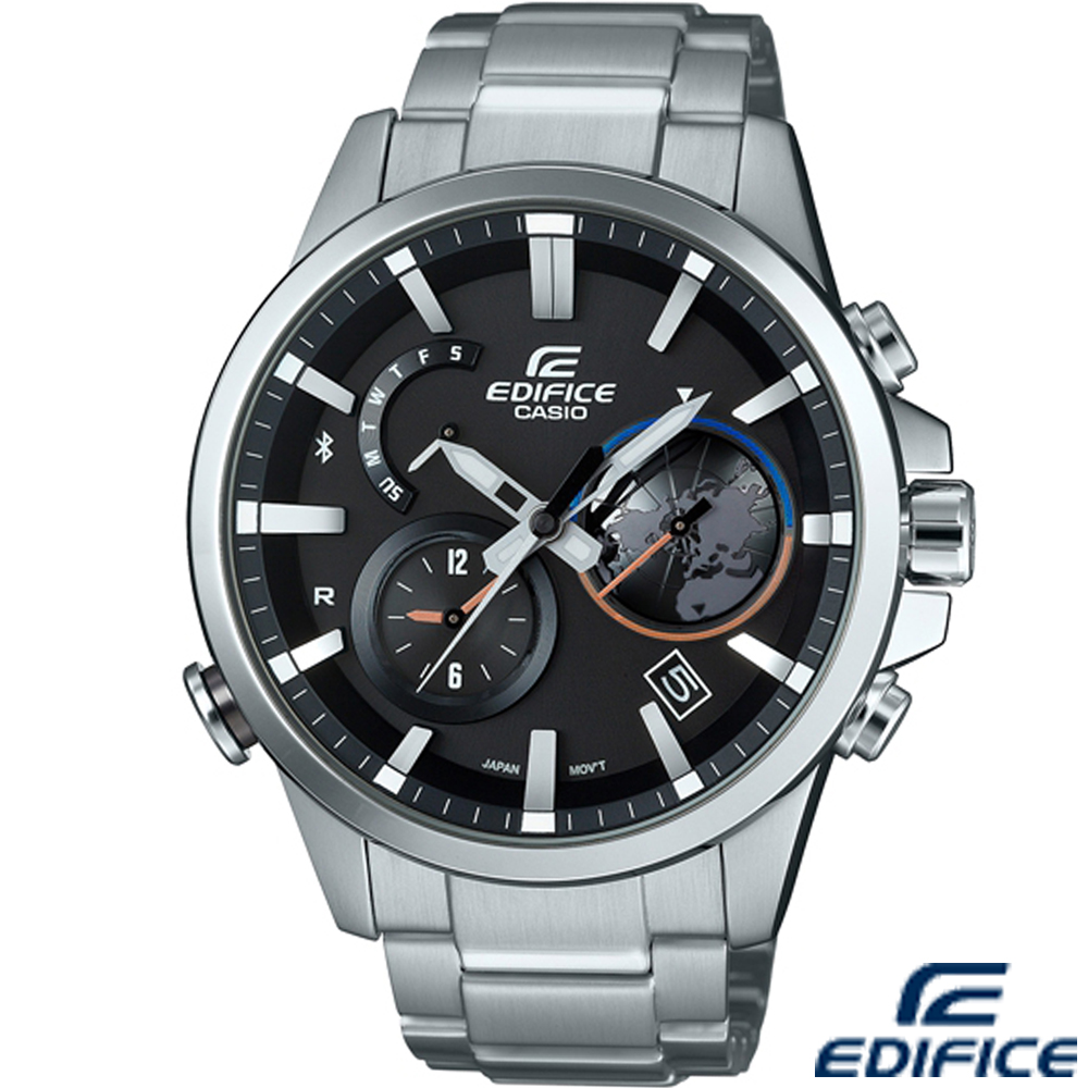 EDIFICE 藍芽立體計時時尚錶(EQB-600D-1A)-47.3mm