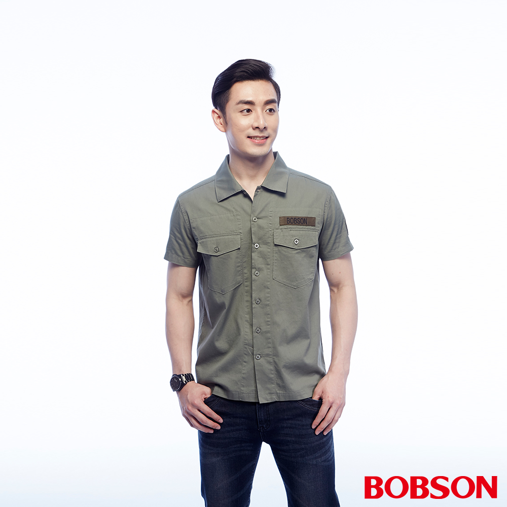 BOBSON 男款軍裝式襯衫