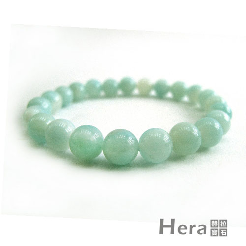 Hera頂級濃郁湛藍綠天河石手珠(8mm)