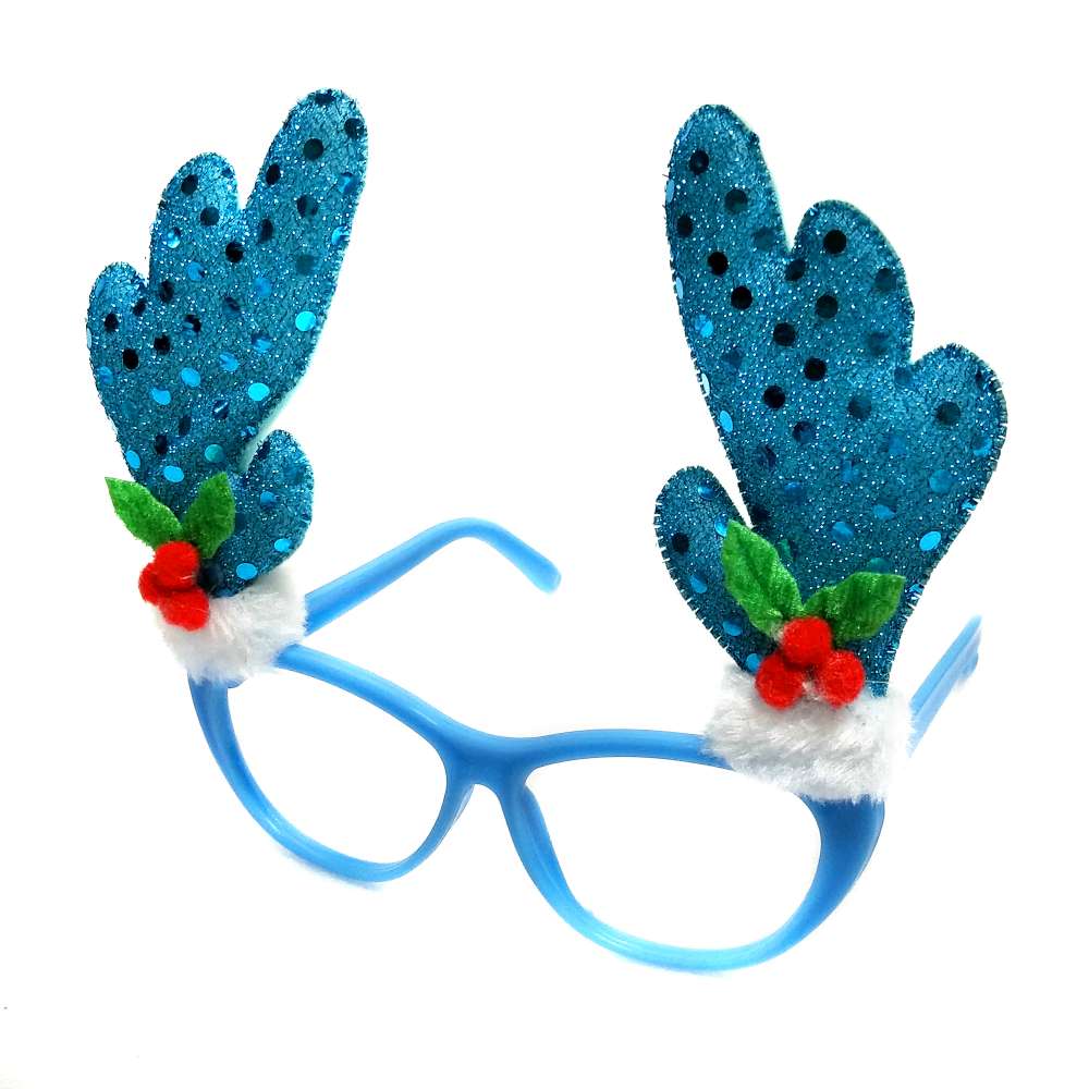 摩達客 聖誕派對造型眼鏡-冰雪藍鹿角