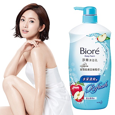 蜜妮 Biore 淨嫩沐浴乳 水采清爽型 富士蘋果香(1000ml)